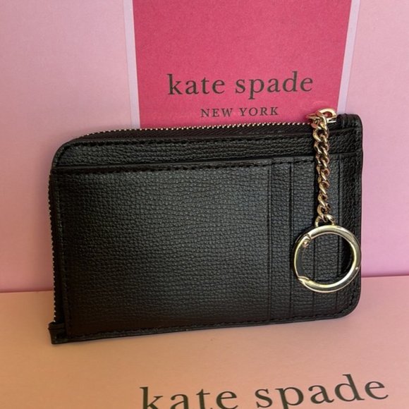 Kate Spade Darcy Medium L-Zip Card Holder Black - Picture 6 of 15